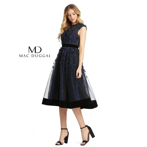 Mac Duggal | Dresses | Mac Duggal Womens Size 6 Midnight Blue Sequin Beaded Dress Tea Length Gown Nwt | Poshmark Mac Duggal | Dresses | Mac Duggal Womens Size 6 Midnight Blue Sequin Beaded Dress Tea Length Gown Nwt | Poshmark